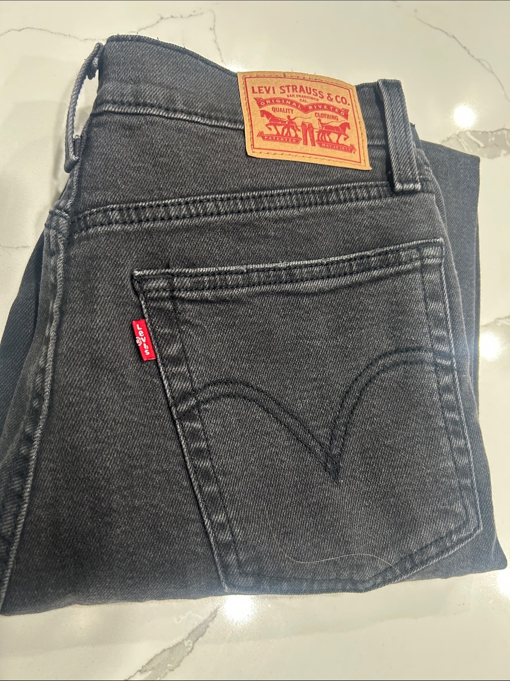 Levi's Black Denim Jeans Wedgie Straight